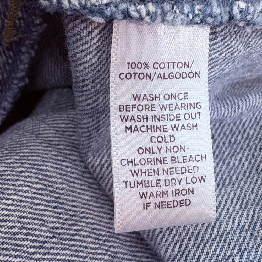 Made and Loved LOFT Button Front Denim Jean Mini Skirt Size 8 Blue Cotton A Line - Picture 5 of 10